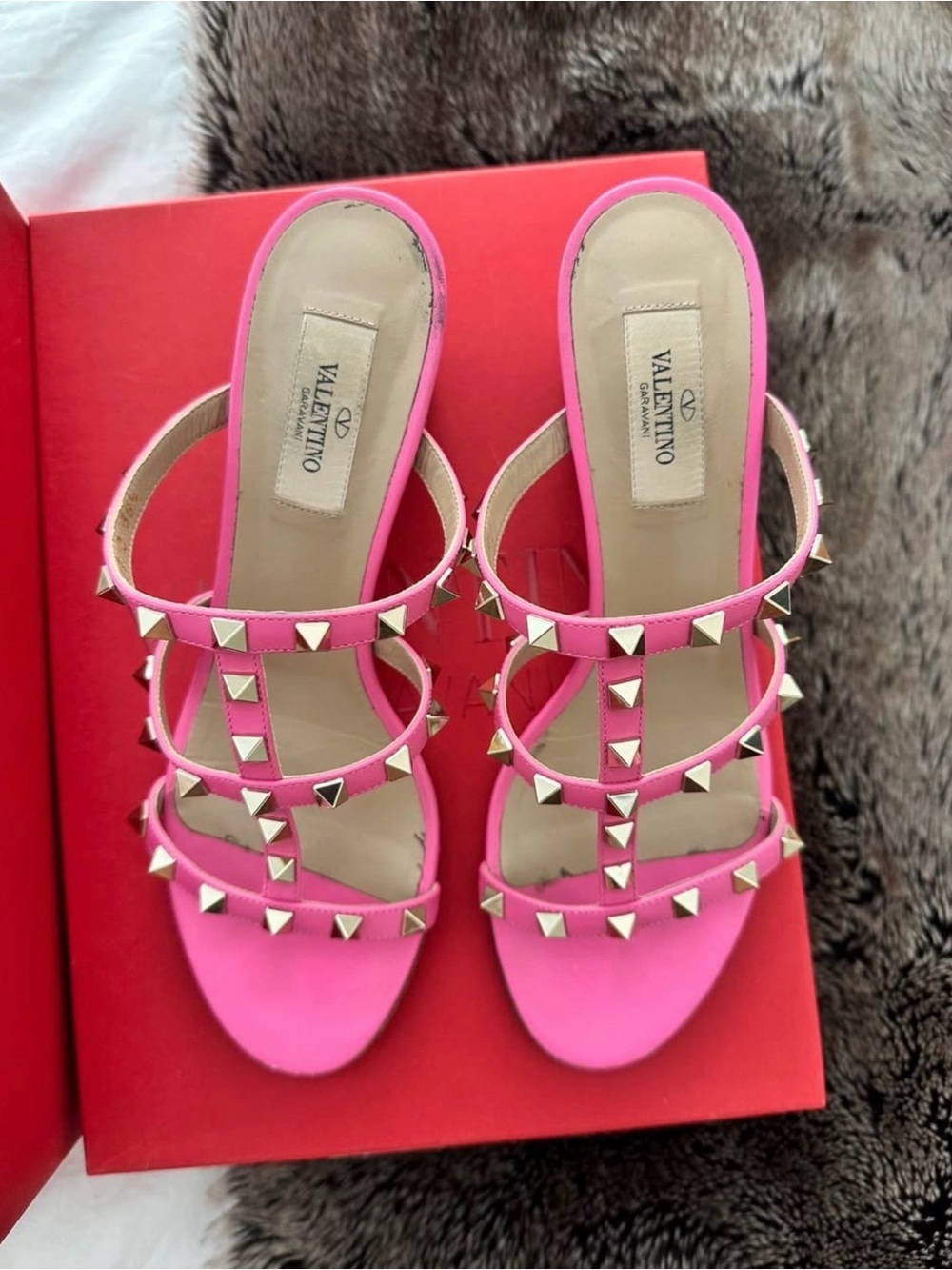 Valentino Rockstud slide sandals 60mm size 38.5